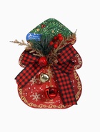 Ёлочная игрушка «Зимнее волшебство. Новогодний стиль» пластик, бант клетка, 12×9 см, красный - фото 119698992