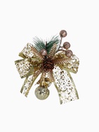 Ёлочная игрушка «Зимнее волшебство. Новогодний стиль» пластик, бант блеск, 13×14 см, золото 10497797