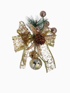 Ёлочная игрушка «Зимнее волшебство. Новогодний стиль» пластик, бант блеск, 13×14 см, золото 10497797