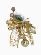 Ёлочная игрушка «Зимнее волшебство. Новогодний стиль» пластик, бант блеск, 13×14 см, золото 10497797