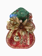 Ёлочная игрушка «Зимнее волшебство. Новогодний стиль» пластик, бант блеск, 13×14 см, золото 10497797