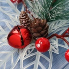 Ёлочные игрушки 2 шт. «Зимнее волшебство. Праздничные цветы» пластик, ягоды, 13 см, белый - Фото 3