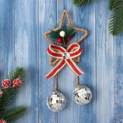 Украшение ёлочное «Зимнее волшебство. Жанр», новогоднее, 18×9 см, в виде звезды