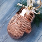 Ёлочная игрушка «Рукавичка с ягодками» 12×6.5 см, розовый - Фото 3