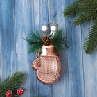 Ёлочная игрушка «Рукавичка с ягодками» 12×6.5 см, розовый - Фото 4