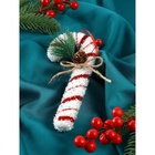 Ёлочная игрушка «Новогодний леденец» 17×7.5 см, бело-красный - Фото 3