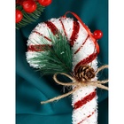 Ёлочная игрушка «Новогодний леденец» 17×7.5 см, бело-красный - Фото 4