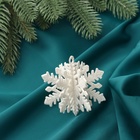 Ёлочные игрушки набор 2 шт. «Зимнее волшебство. Снежинка объёмная», 7×6 см, белый - Фото 4