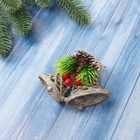 Ёлочная игрушка «Зимнее волшебство. Колокольчик блеск бантик» пластик, 8×10.5 см, золото - Фото 2