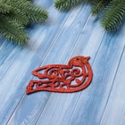 Ёлочные игрушки 2 шт. «Зимнее волшебство. Птичка блеск» пластик, 7×9.5 см, красный золото - Фото 3