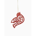 Ёлочные игрушки 2 шт. «Зимнее волшебство. Птичка блеск» пластик, 7×9.5 см, красный золото - Фото 7