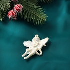 Ёлочная игрушка 6 шт. «Ангелочки перелив» 5.5×4 см, белый перламутр - Фото 3