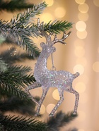 Ёлочная игрушка «Зимнее волшебство. Олень рога блеск», 13.5×8, прозрачный - фото 7634651