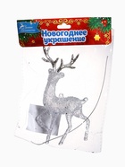 Ёлочная игрушка «Зимнее волшебство. Олень рога блеск», 13.5×8, прозрачный - фото 7634656