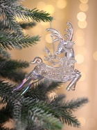 Ёлочная игрушка «Зимнее волшебство. Олень резной», 10.5×12 см, прозрачный перламутр 10499914