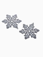 Ёлочные игрушки 2 шт. «Зимнее волшебство. Снежинка бусинки», 12×10 см, прозрачный перламутр 10499915