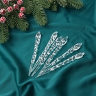 Украшение ёлочное "Сосулька фигурная" (набор 6 шт) 12,5х1 см, прозрачный (комплект 2 шт) - фото 25369977