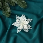 Ёлочные игрушки 6 шт. «Зимнее волшебство. Цветы заснеженные» пластик, резные, 7.5 см, белый 10499923