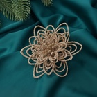 Ёлочные игрушки 3 шт. «Цветы блеск кружева» на зажимах, 10.5 см, золото - Фото 2