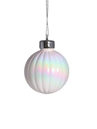 Ёлочные игрушки «Перелив», шары новогодние, набор d=8 см, 3 шт., полоски, белый перламутр 10499934