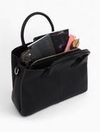 Сумка женская тоут TEXTURA на молнии, 29×11×23 см, однотонная, чёрная - фото 59821090