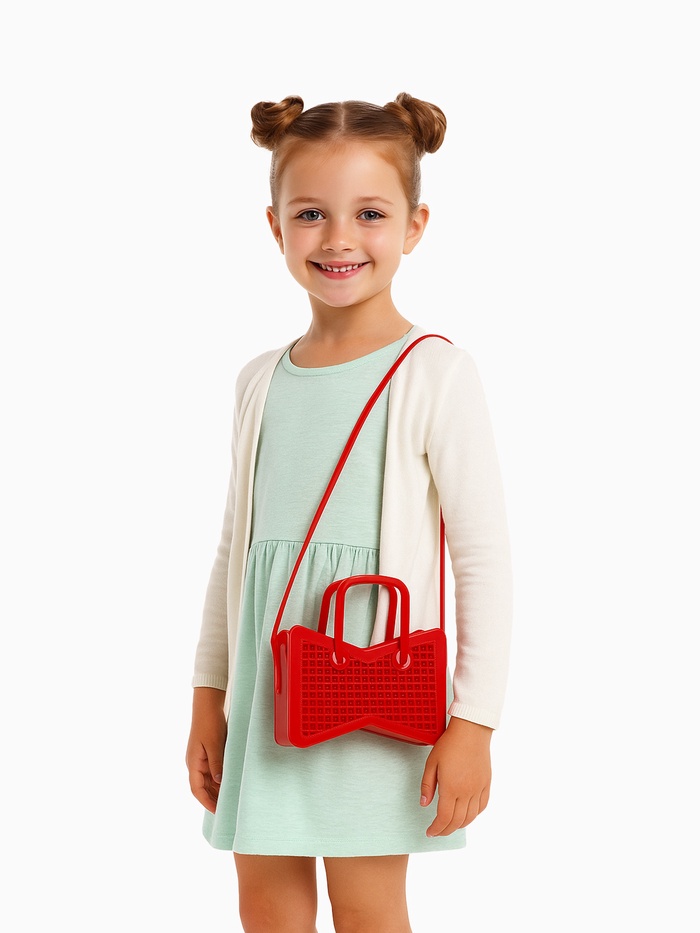 Сумка детская для девочки без застёжки, красная - Фото 1