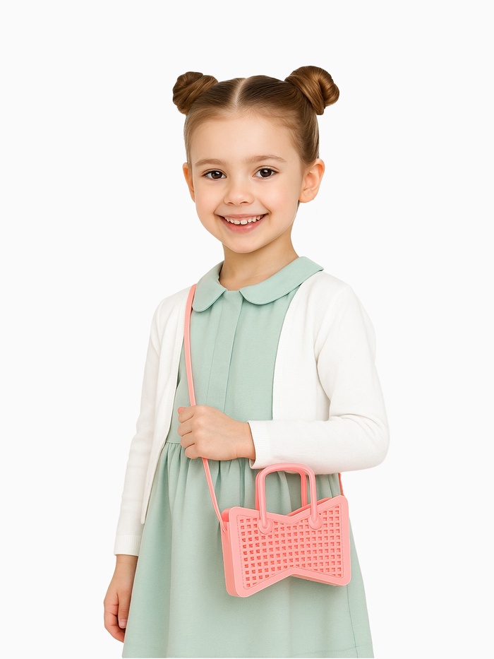 Сумка детская для девочки без застёжки, розовая - Фото 1