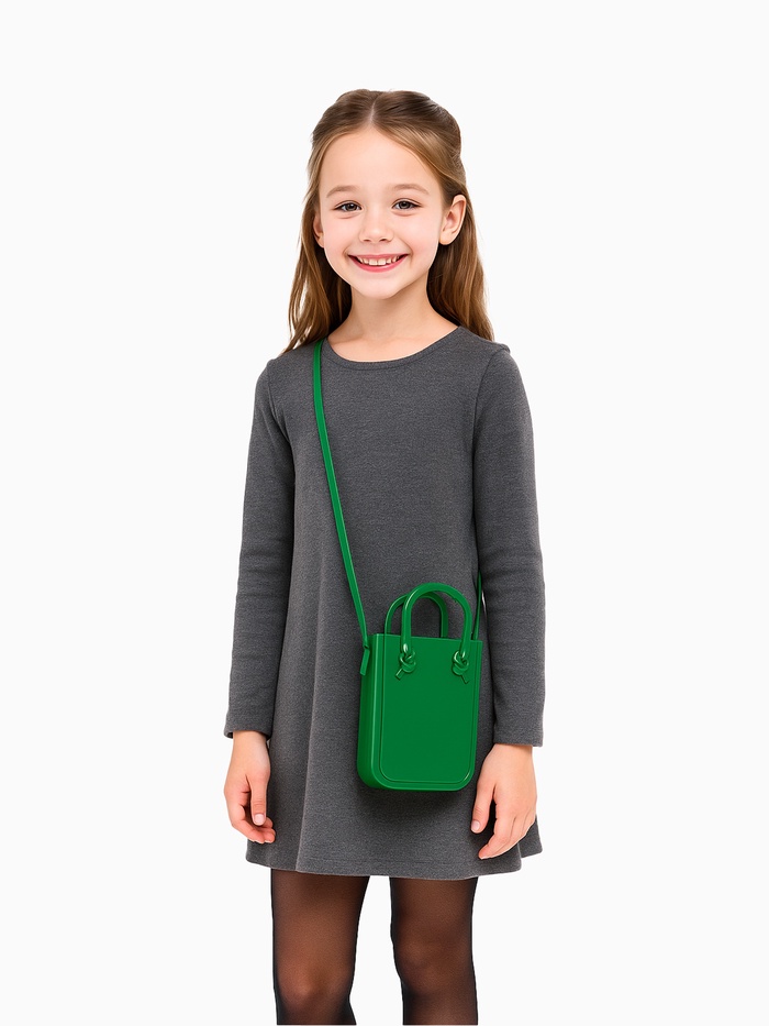 Сумка детская 13×3.5×16.5 см, без застёжки, зелёная - Фото 1