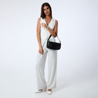 Сумка женская багет на молнии, 27×5×13 см, однотонная, чёрная - Фото 2