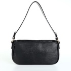 Сумка женская багет на молнии, 27×5×13 см, однотонная, чёрная - Фото 13