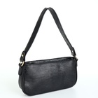 Сумка женская багет на молнии, 27×5×13 см, однотонная, чёрная - Фото 9