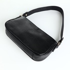 Сумка женская багет на молнии, 27×5×13 см, однотонная, чёрная - Фото 10