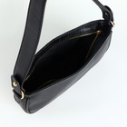 Сумка женская багет на молнии, 27×5×13 см, однотонная, чёрная - Фото 3