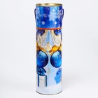 Подарочная новогодняя коробка - тубус «Синие шары», 99×340 мм - Фото 4