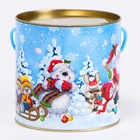 Подарочная новогодняя коробка - тубус «Игра в снежки» 120×120 мм - Фото 3