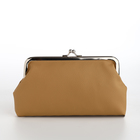 Косметичка на фермуаре, маленькая, однотонная, бежевая - Фото 3