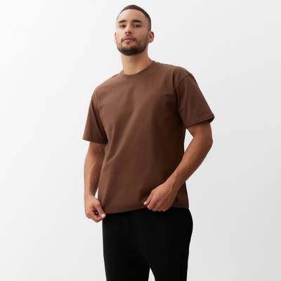 Футболка мужская MINAKU, коричневая, размер 52-54