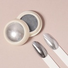 Втирка для ногтей, с аппликатором, зеркальное серебро - Фото 3