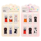 Набор закладок магнитных для книг Calligrata «Лапки», 6 штук 60×19 мм, МИКС - Фото 2