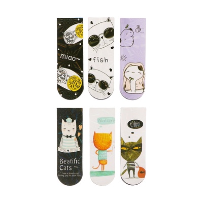 Набор закладок магнитных для книг 6 штук Зверушки 60×19 мм МИКС CALLIGRATA