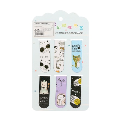 Набор закладок магнитных для книг 6 штук Зверушки 60×19 мм МИКС CALLIGRATA