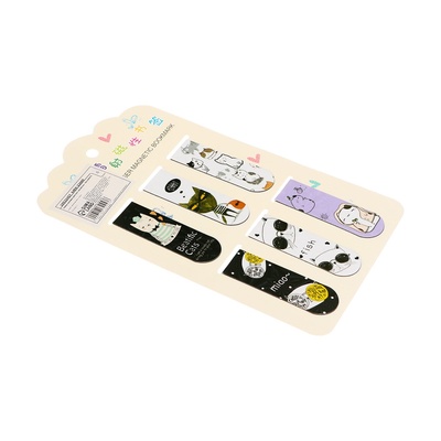 Набор закладок магнитных для книг 6 штук Зверушки 60×19 мм МИКС CALLIGRATA