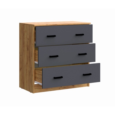 Спальный гарнитур «Бася», комплект 6 предметов, цвет графит/дуб крафт