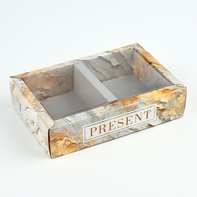 Коробка складная с пластиковой крышкой «Текстура», 16.5×11×4 см