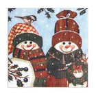 Салфетки новогодние бумажные New Line Fresco «Снеговички» 2 слоя, 33×33 см, 20 шт. - Фото 5