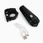 Фонарь велосипедный передний аккумуляторный, водонепроницаемый, 1 диод, 4 режима, зеленый - Фото 6