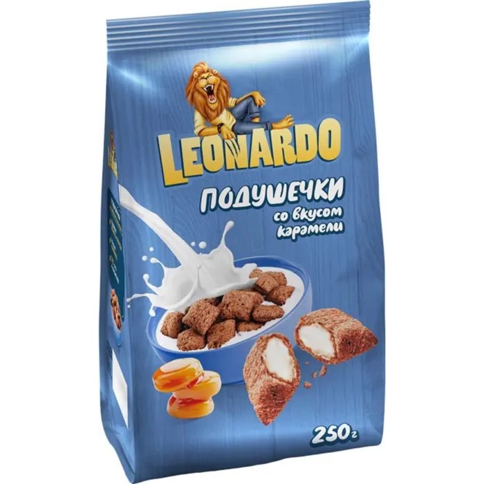 

Готовый завтрак "Leonardo", подушечки, со вкусом карамели, 250 г
