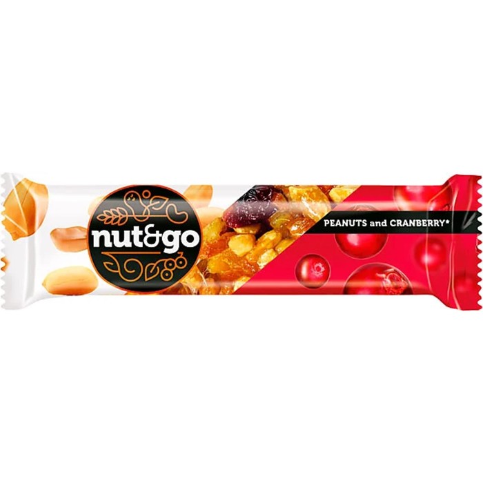 

Батончик «Nut&Go», арахис и клюква, 42 г