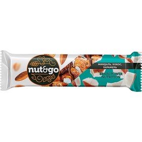 Батончик «Nut&Go», миндаль, кокос и карамель, 42 г (комплект 2 шт)