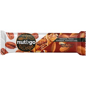 Батончик «Nut&Go», миндаль, пекан, карамель и морская соль, 36 г (комплект 3 шт)